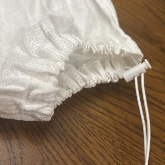 LOVE TREE White Linen Parachute/ Cargo Pants - Picture 6 of 11